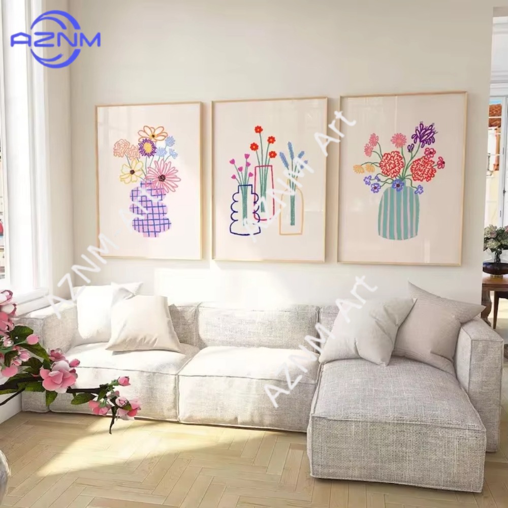 Florist Supply Vases - 1/3 adet Soyut Çiçek Vazo Pastel