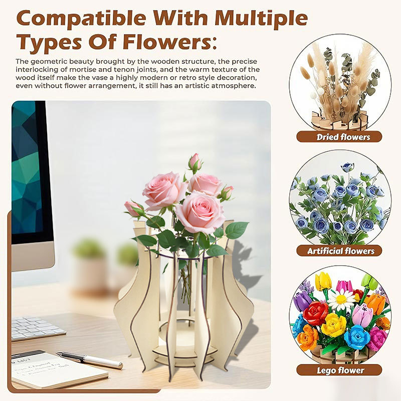 Ahşap Puzzle Vazo Buketler İçi - Florist Supply Vases incelemesi ve fiyatı