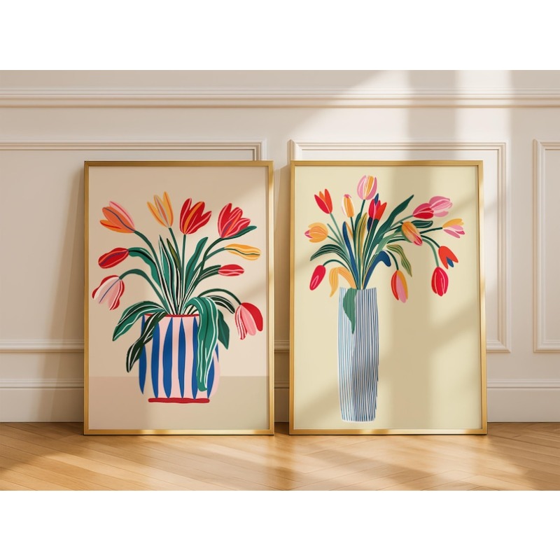 2 adet Lale Çiçekleri Kanvas D - Florist Supply Vases incelemesi ve fiyatı